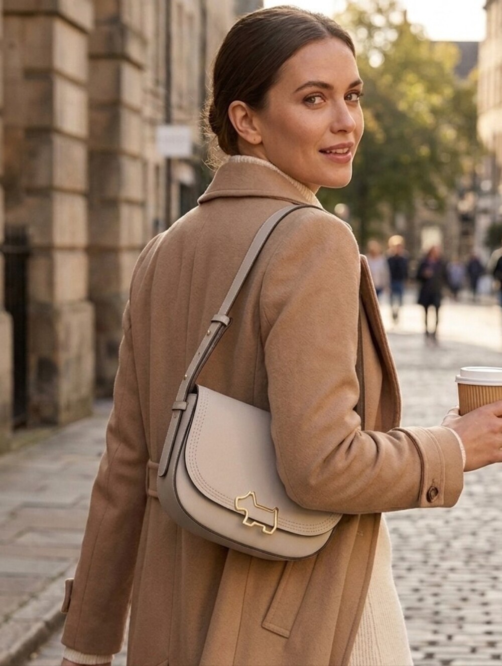 Radley London Keswick Mews Medium /Small Leather Flapover Shoulder Bag NWT Shell